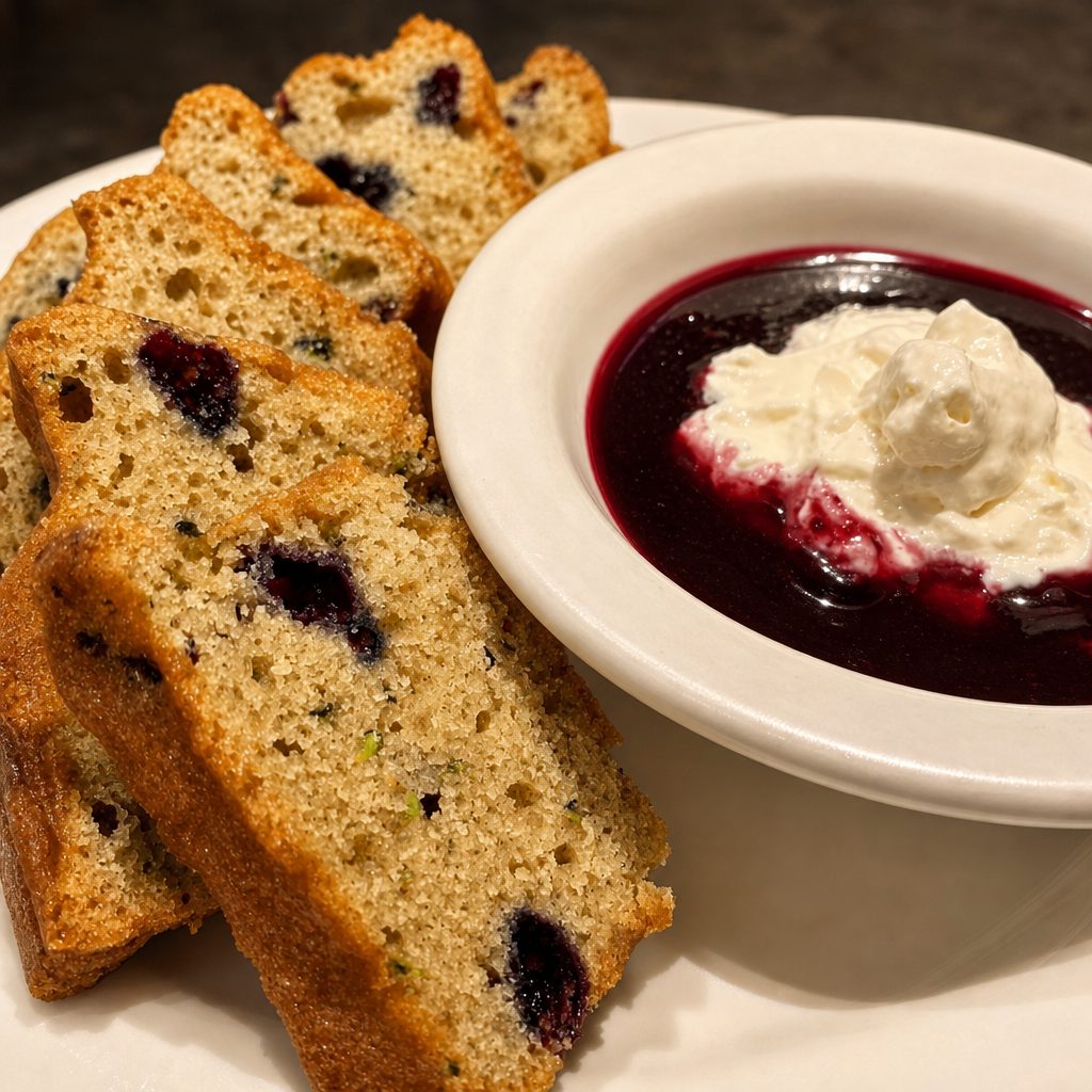 Huckleberry Zucchini Bread Appetizer.