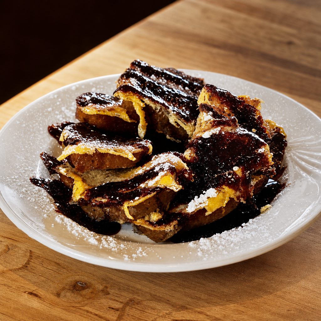 GF Huckleberry-Zucchini Bread French Toast.
