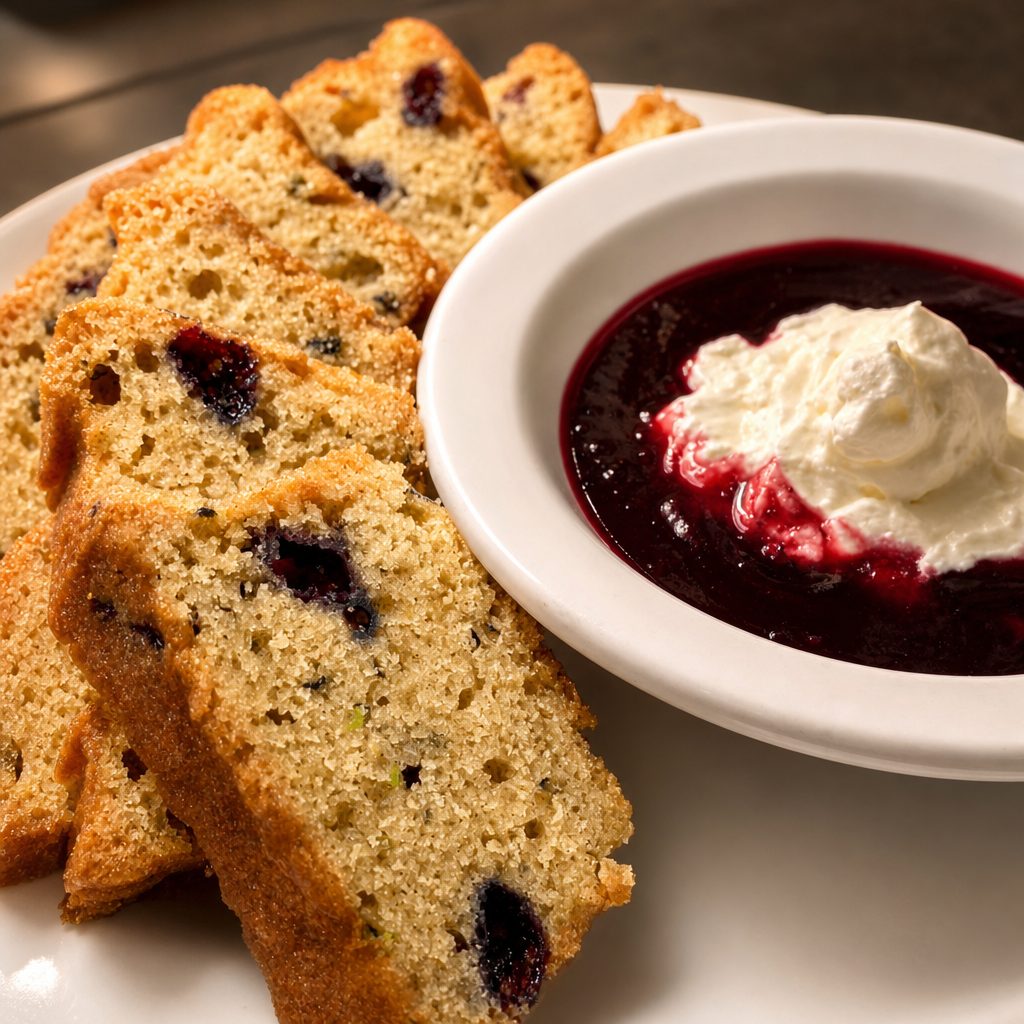 Huckleberry Zucchini Bread Appetizer.